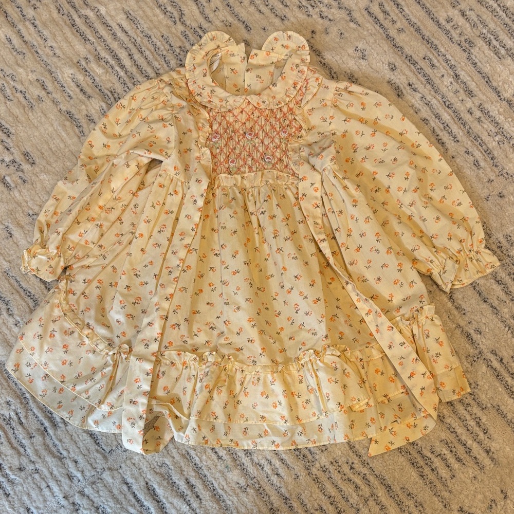 Floral Smocked Long Sleeve Dress